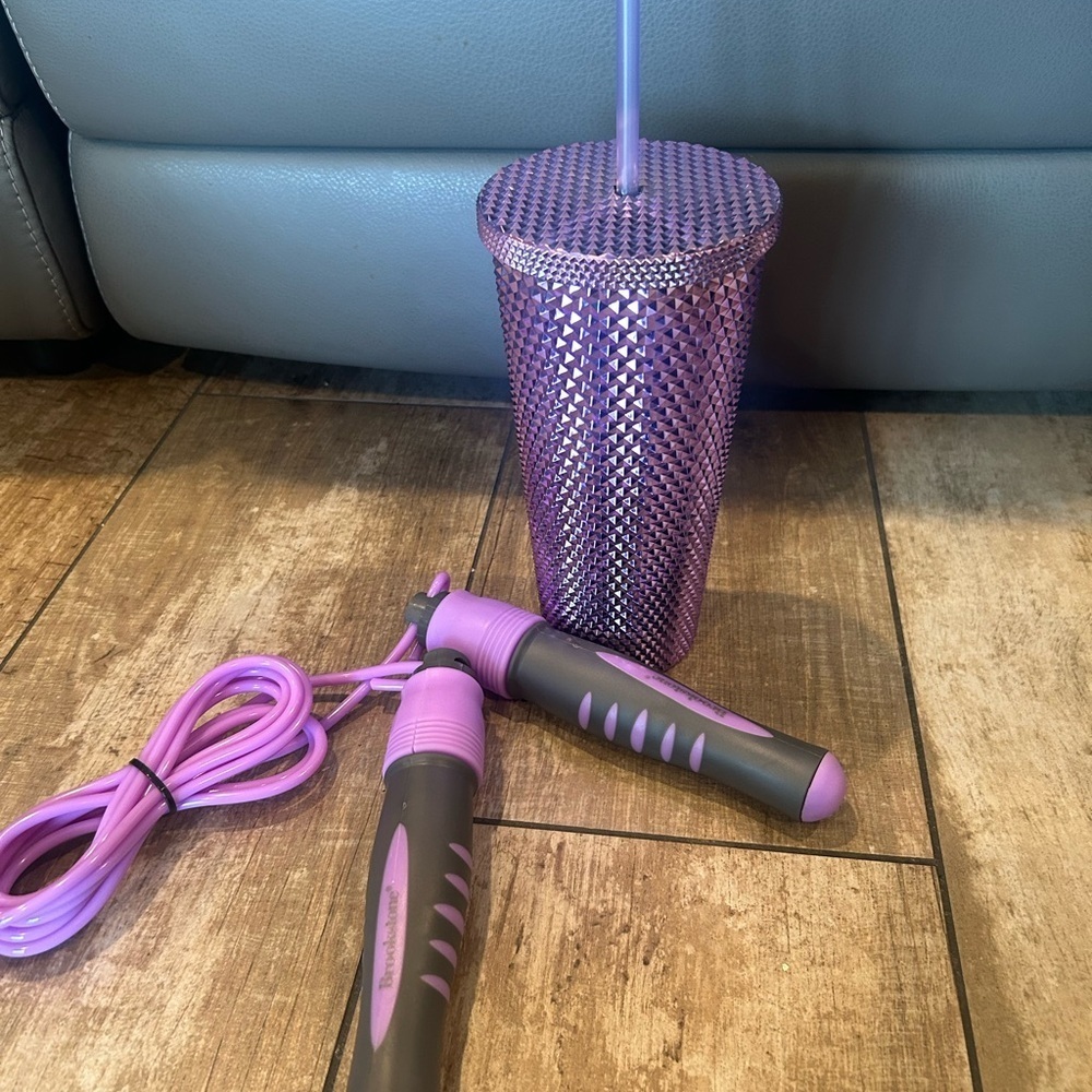 Purple Tumbler and Jump Rope Set